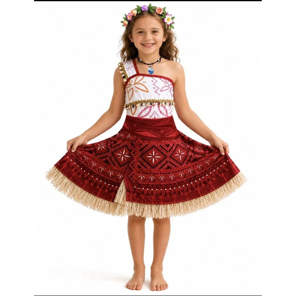 Inspired‎ By Moana Girls Costume XL Princess Halloween Dress-Up Cosplay Party